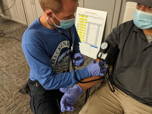taking patient vitals
